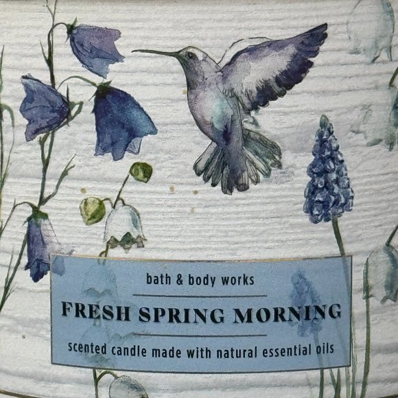 BBW Fresh Spring Morning Bath & Body Works 3 Wick Candle - Picture 3 of 10